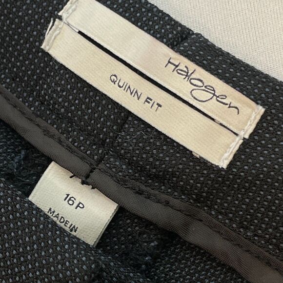 ~ Halogen 16p Quinn Fit Black Slacks Pants Trousers 16 Petite 10"rise, 31"inseam - Picture 9 of 16
